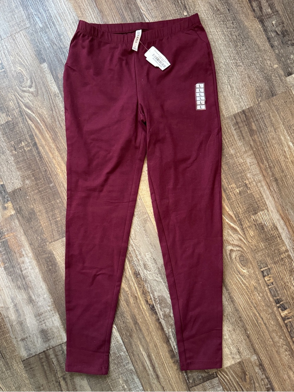 Zenana Outfitters Burgundy Kids Leggings - Picture 1 of 3